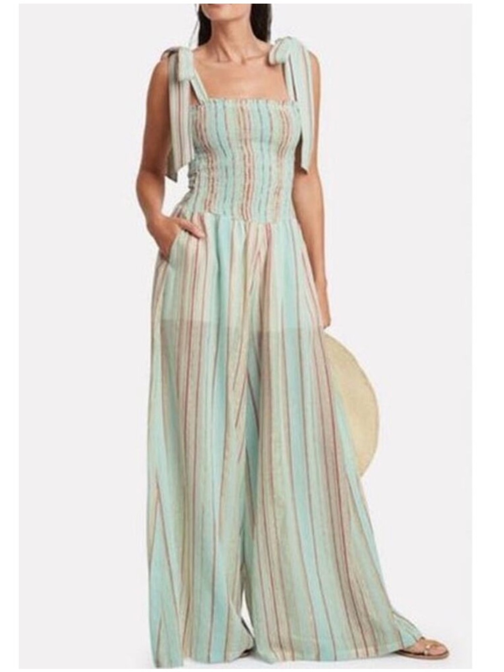 My Beachy Side Layla
pinstripe metallic relaxed jumpsuit size 1/xS S